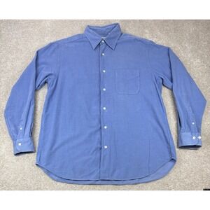 Hartford Men's XL Corduroy Button Up Long Sleeve Hike Workwear Soft Blue Shirt